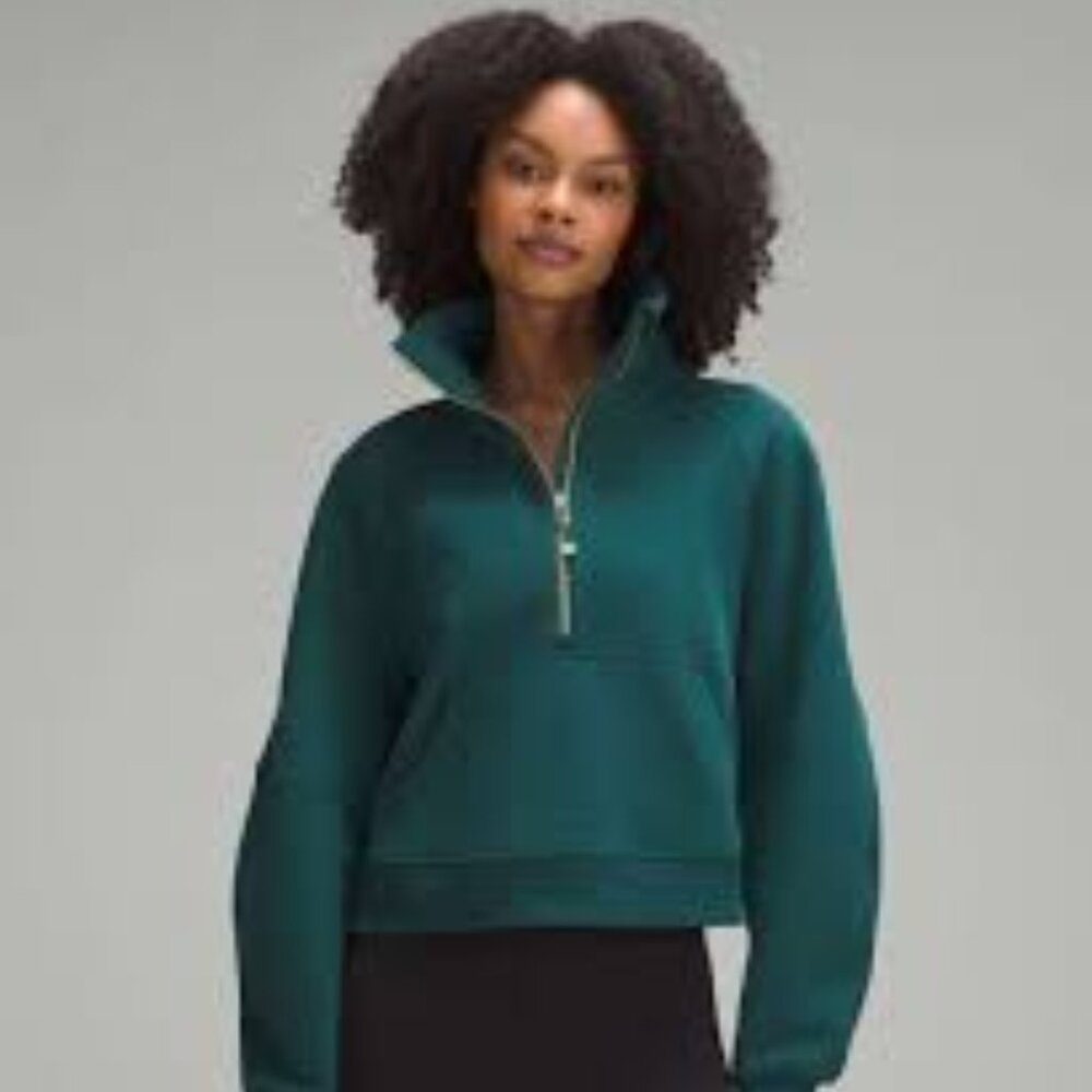 Scuba Oversized Funnel-Neck Half Zip  in Storm Teal	 Size: XS/S